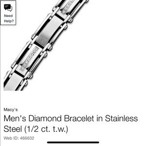 stainless steel bracelet shines with round-cut
diamonds